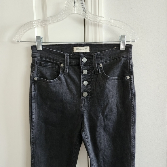 Madewell 10" High-Rise Skinny Jeans in Berkeley Black: Button-Through Edition - Picture 6 of 9